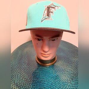 NWOT Blue New Era Florida Marin’s MLB 25th Anniversary Hat_Fitted 7 1/4